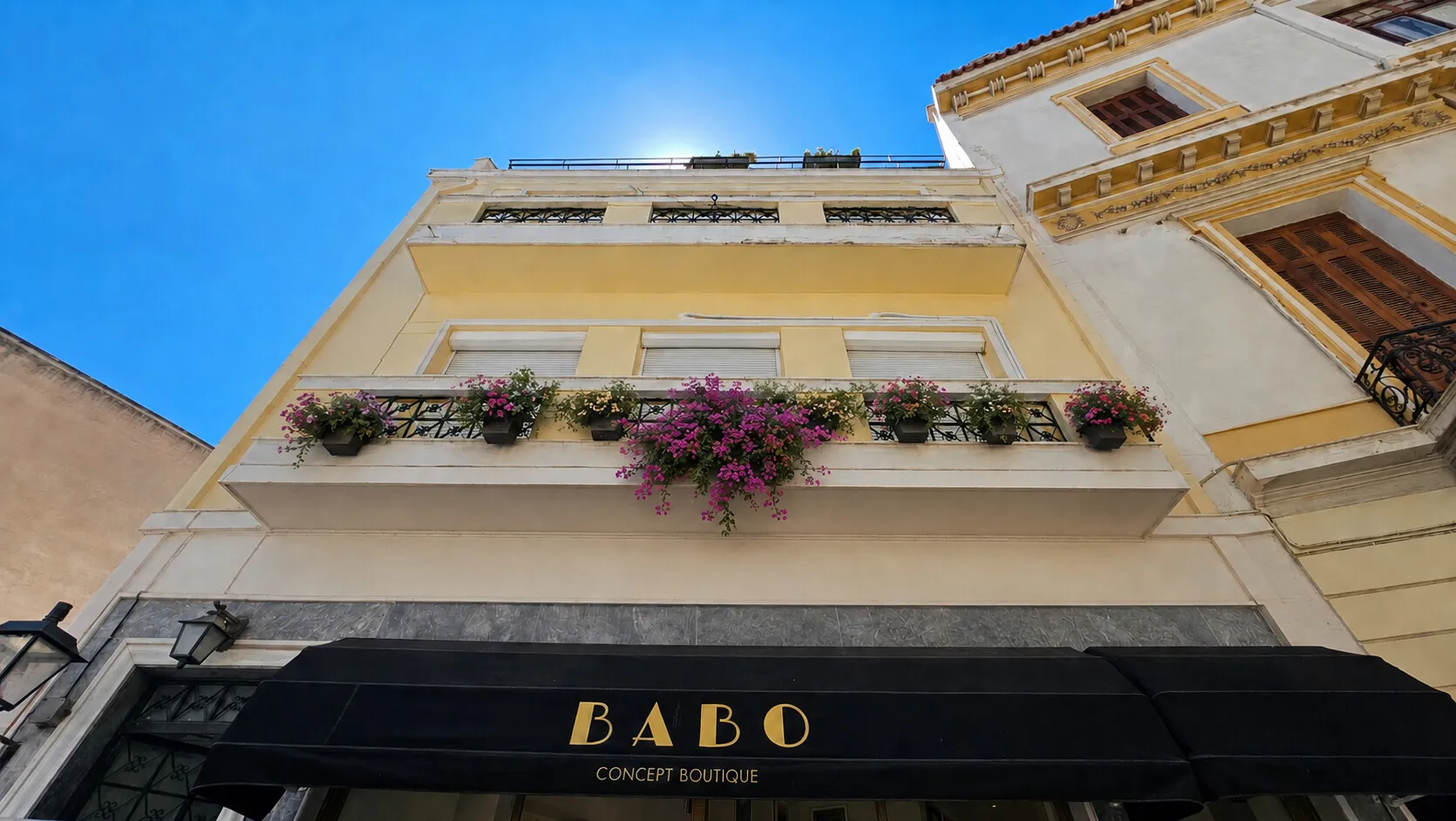 The Plaka House — neoclassical façade on Angelou Vlachou, Athens